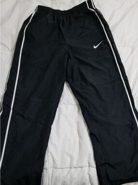 Nike Black Track Pants with White Side Piping